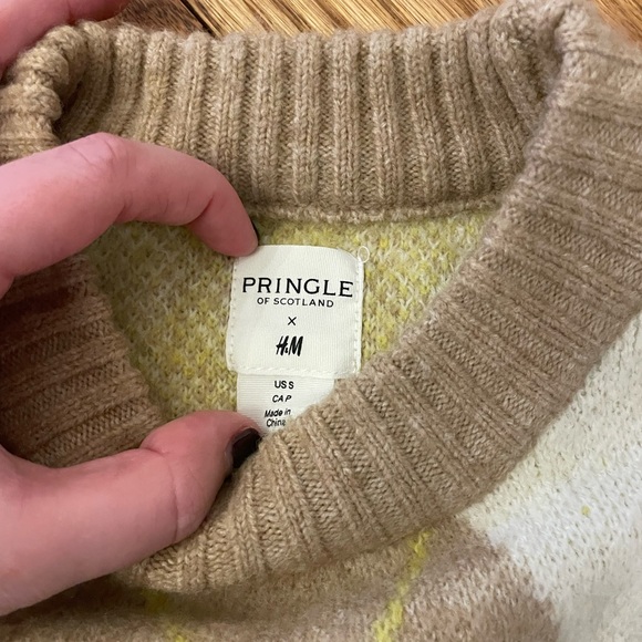 Pringle of Scotland x H&M patterned sweater, size S, various beige colors - Picture 4 of 4